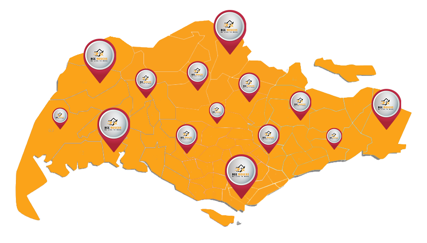 map of all Beemovers location in Singapore